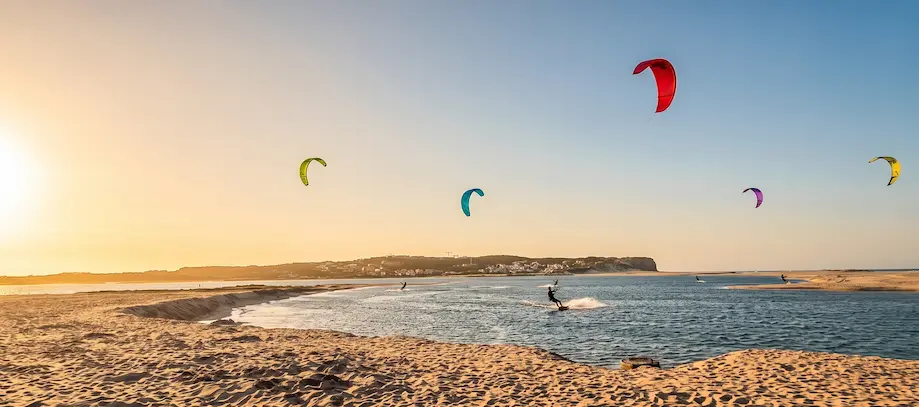 Kitesurfen in der Óbidos Lagune